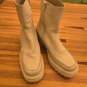 Free People White/Cream Penny Second Skin Ankle Boots, Zip-up boots